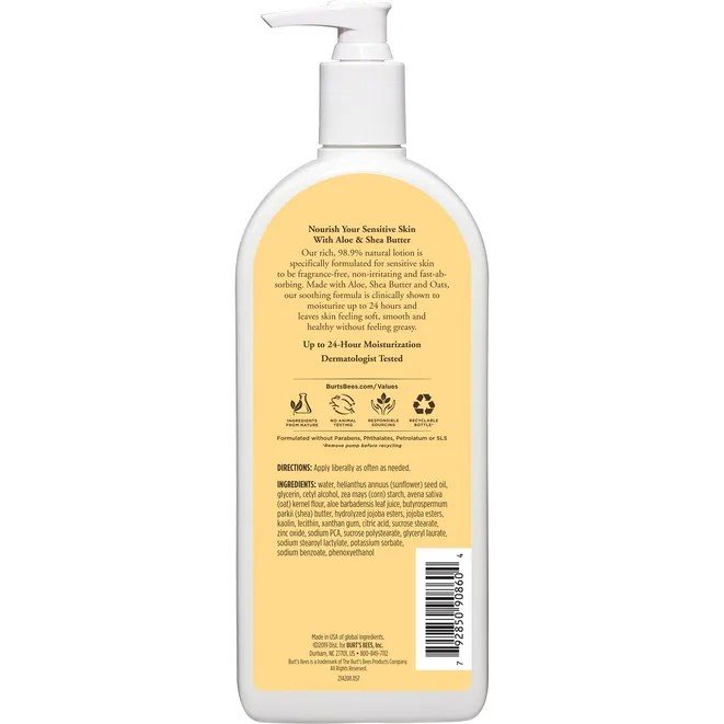 Burt&#39;s Bees Sensitive Aloe &amp; Shea Butter Body Lotion 6 oz. Lotion