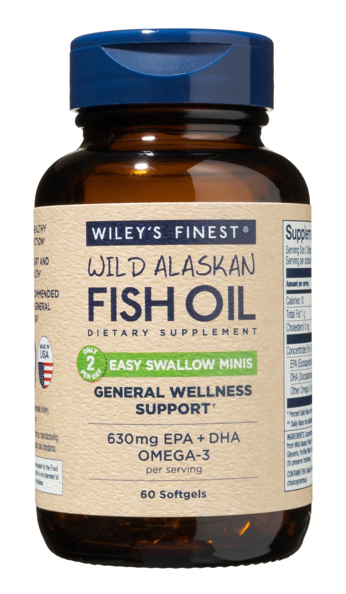 Wileys Finest Wild Alaskan Fish Oil Easy Swallow Minis 60 Softgel