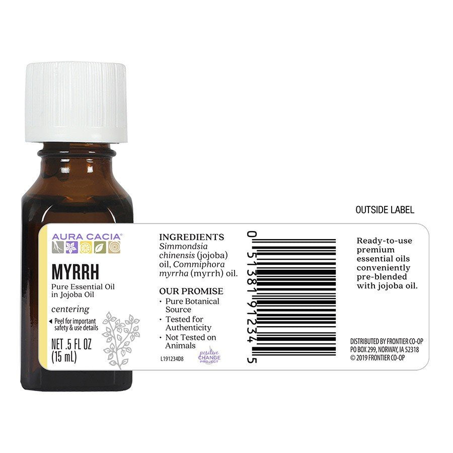 Aura Cacia Precious Essentials Oil Myrrh w/Jojoba 0.5 oz Oil