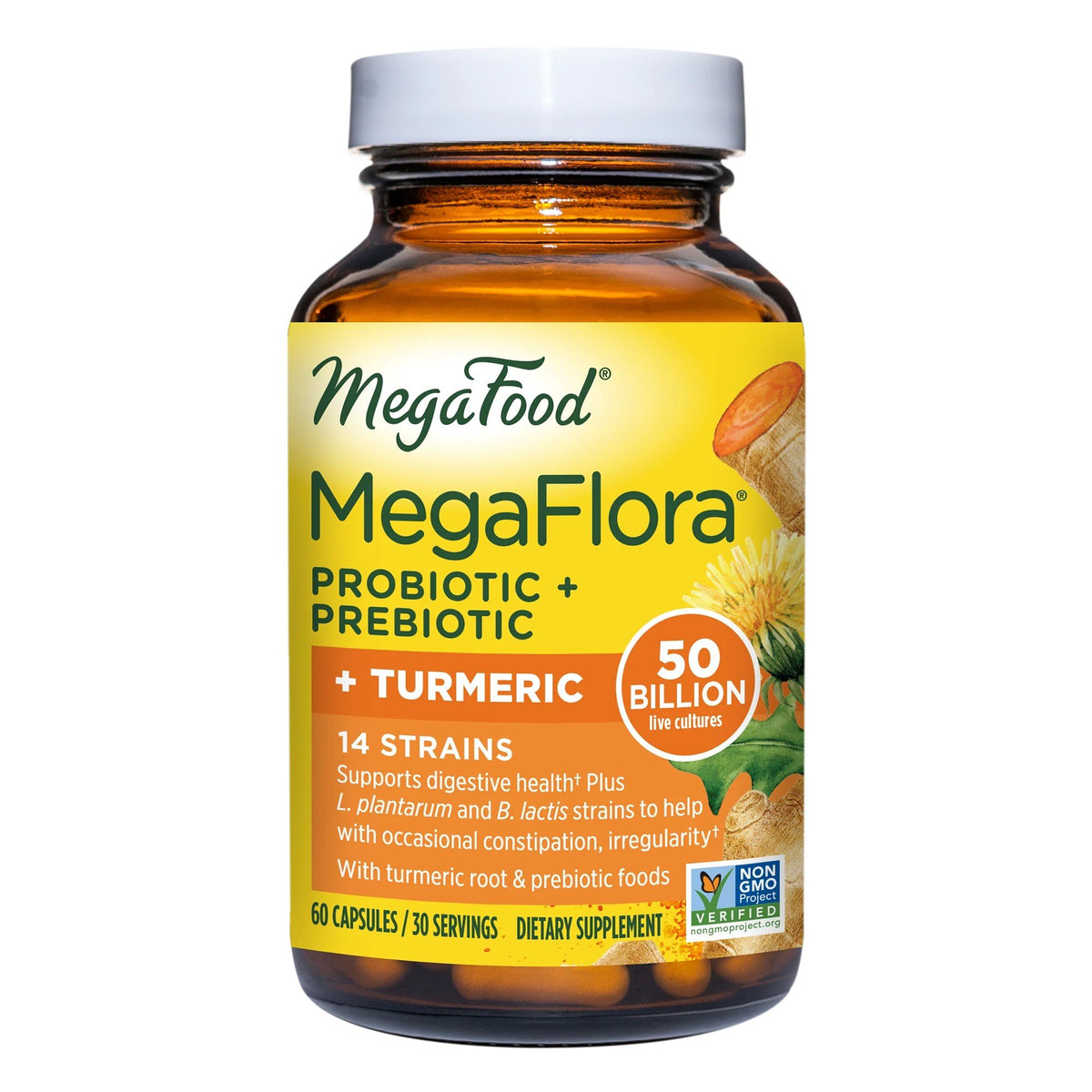 MegaFood MegaFlora Probiotic with Turmeric 60 Capsule