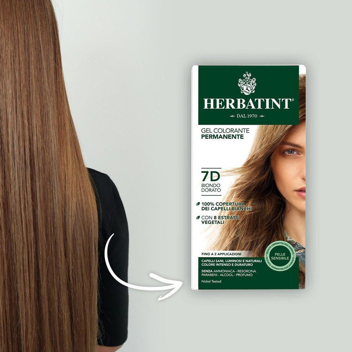 Herbatint 7D-Golden Blonde-Permanent Hair Color Gel 4.56 fl oz Liquid