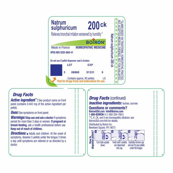 Boiron Natrum Sulphuricum 200CK Homeopathic Single Medicine For Cough, Cold &amp; Flu 80 Pellet