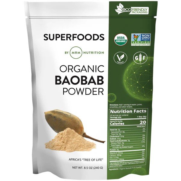 MRM (Metabolic Response Modifiers) Super Foods - Raw Organic Baobab Fruit Powder 8.5 oz Powder