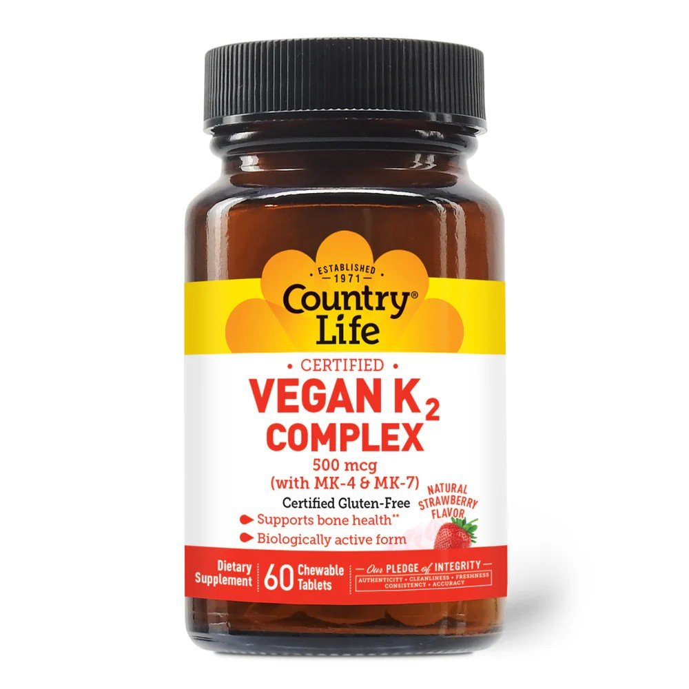 Country Life Vegan K2 500mcg 60 Chewable