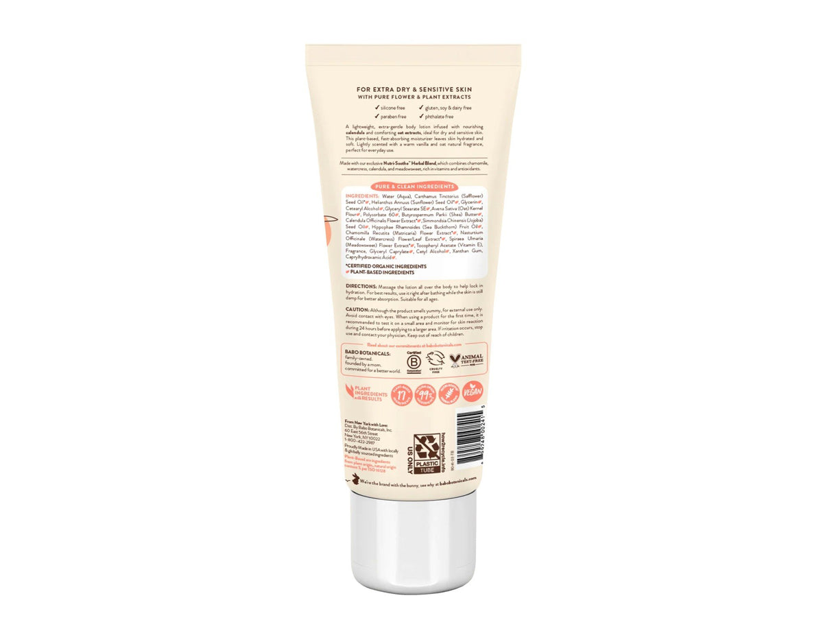 Babo Botanicals Moisturizing Oat &amp; Calendula Body Lotion 8 oz Cream