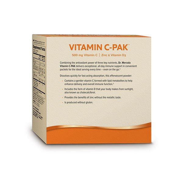 Dr. Mercola Vitamin C-Pak Fizzy Drink Mix 30 Packets Box