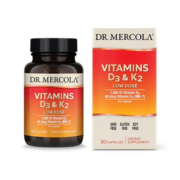 Dr. Mercola Vitamin D3 &amp; K2 Low Dose 30 Capsule