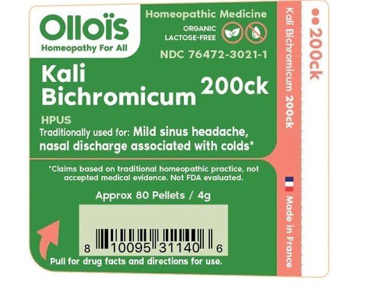 Ollois Homeopathics Kali Bichromicum 200CK Organic &amp; Lactose-Free 80 Pellet
