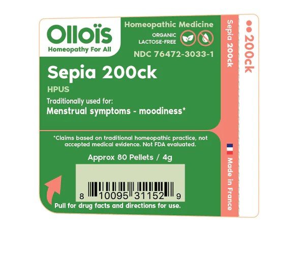 Ollois Homeopathics Sepia 200CK Organic &amp; Lactose-Free 80 Pellet