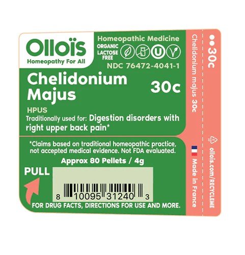 Ollois Homeopathics Chelidonium Majus 30c Organic &amp; Lactose-Free 80 Pellet