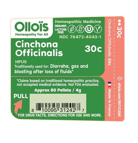 Ollois Homeopathics Cinchona Officinalis 30c Organic &amp; Lactose-Free 80 Pellet