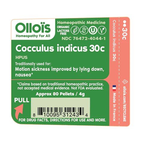 Ollois Homeopathics Cocculus indicus 30c Organic &amp; Lactose-Free 80 Pellet