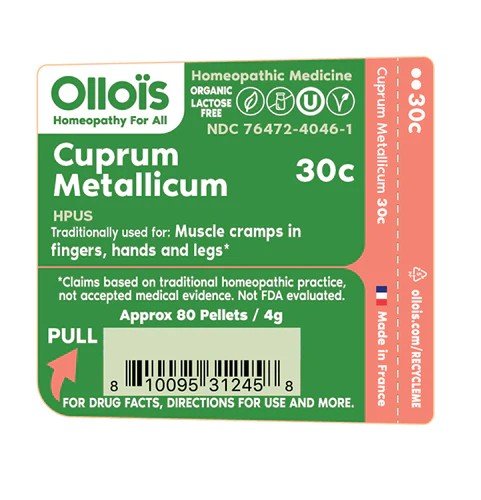 Ollois Homeopathics Cuprum Metallicum 30c Organic &amp; Lactose-Free 80 Pellet