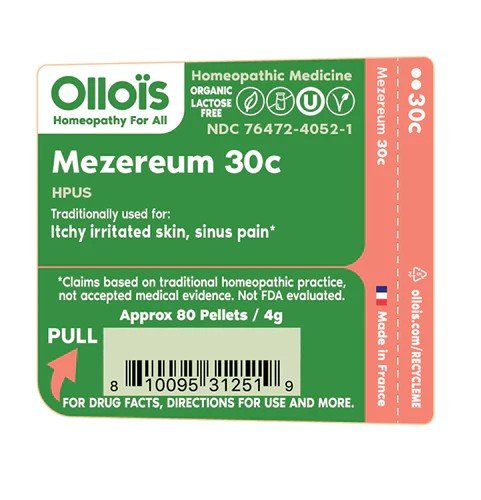 Ollois Homeopathics Mezereum 30c Organic &amp; Lactose-Free 80 Pellet