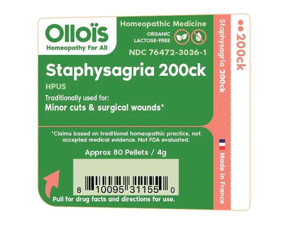Ollois Homeopathics Staphysagria 200CK Organic &amp; Lactose-Free 80 Pellet