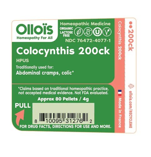 Ollois Homeopathics Colocynthis 200ck Organic &amp; Lactose-Free 80 Pellet