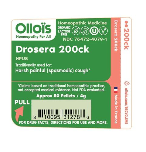 Ollois Homeopathics Drosera 200ck Organic &amp; Lactose-Free 80 Pellet