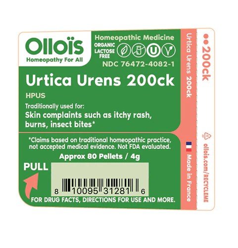 Ollois Homeopathics Urtica Urens 200ck Organic &amp; Lactose-Free 80 Pellet