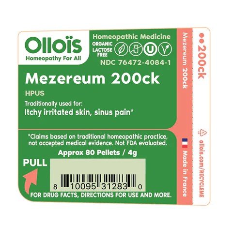 Ollois Homeopathics Mezereum 200ck Organic &amp; Lactose-Free 80 Pellet