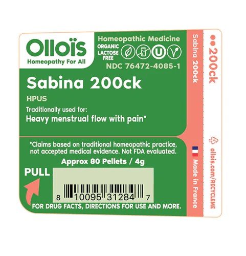 Ollois Homeopathics Sabina 200ck Organic &amp; Lactose-Free 80 Pellet