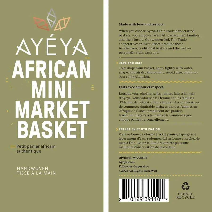 Ayate Mini Market Style Grass Basket 1 Basket