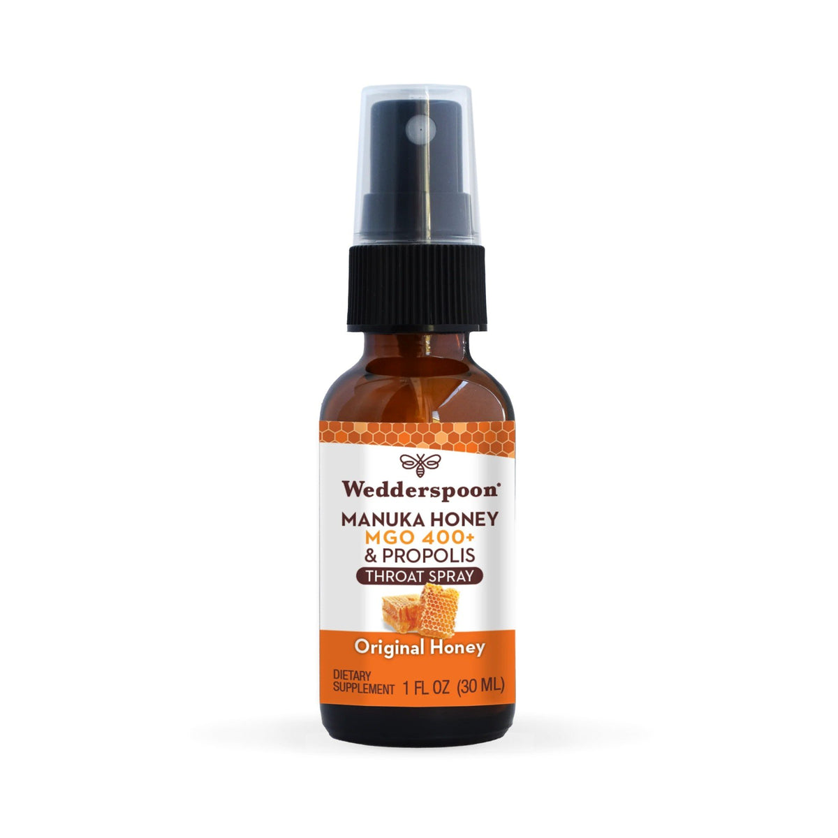 Wedderspoon Propolis and Manuka Honey Throat Spray - Original Honey 1 oz Spray