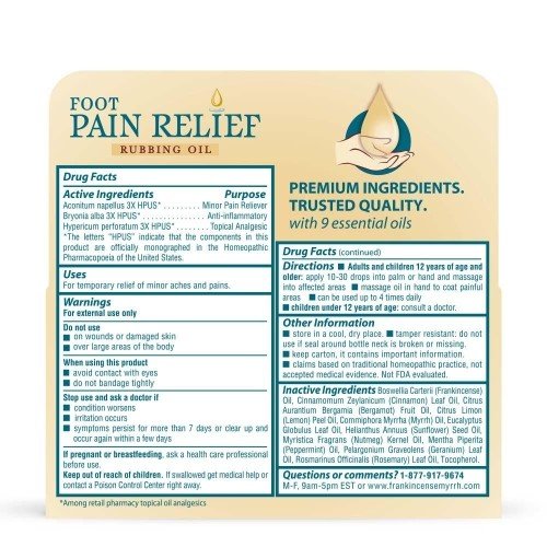 Frankincense &amp; Myrrh Foot Pain Relief - Neuropathy Rubbing Oil 2 oz Liquid