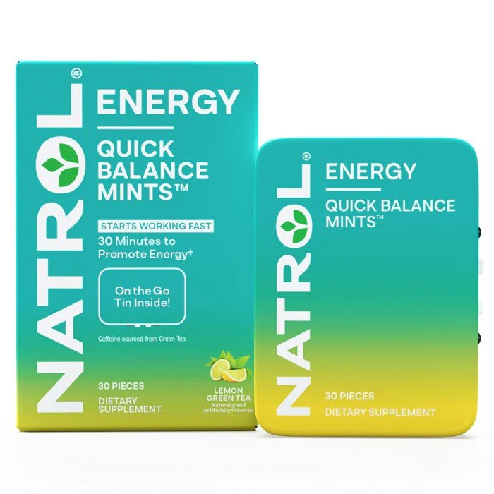 Natrol Quick Balance Mints Energy - Lemon Green Tea 30 Mints