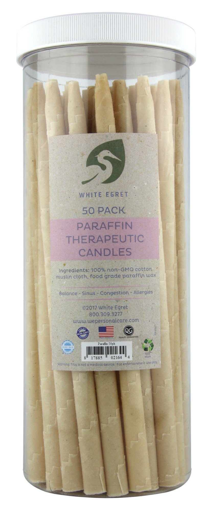 White Egret INC Paraffin Candle Container w/50 1/2 inch 50 Pack