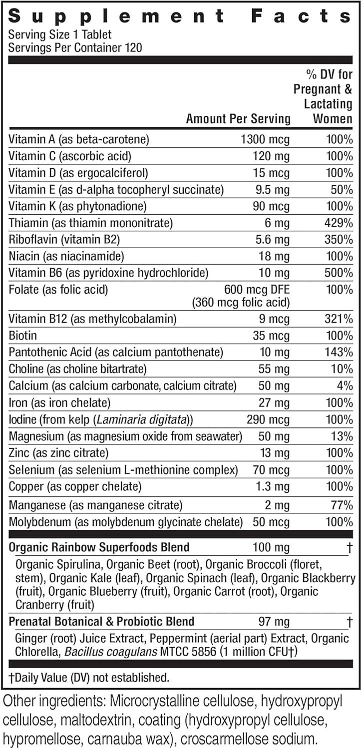 Rainbow Light Prenatal One High Potency Multivitamin Tablets 120 Tablet