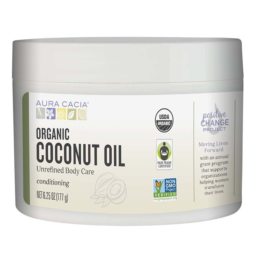 Aura Cacia Organic Coconut Oil Unrefined 6.25 oz Oil