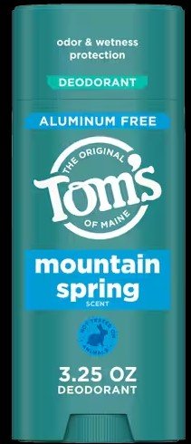 Tom's Of Maine Deodorant & Antiperspirant-Aluminum-Free Deodorant-Mountain Spring 3.25 oz Stick