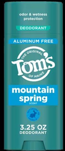 Tom&#39;s Of Maine Deodorant &amp; Antiperspirant-Aluminum-Free Deodorant-Mountain Spring 3.25 oz Stick