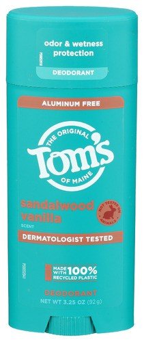 Tom's Of Maine Deodorant & Antiperspirant-Aluminum-Free Sandalwood Vanilla 3.25 oz Stick