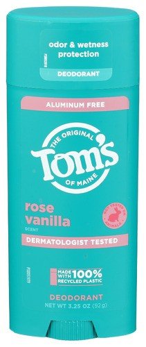Tom&#39;s Of Maine Deodorant &amp; Antiperspirant-Aluminum-Free Rose Vanilla 3.25 oz Stick