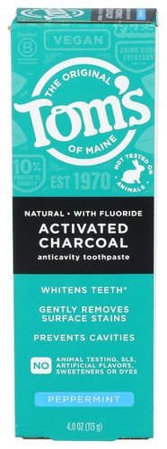 Tom's Of Maine Activated Charcoal Toothpaste-Peppermint 4 oz Paste