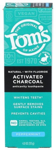 Tom&#39;s Of Maine Activated Charcoal Toothpaste-Peppermint 4 oz Paste