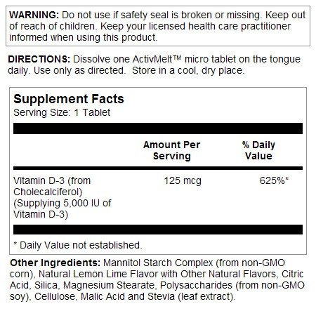 Kal D-3 125 mcg ( 5000 IU) Activmelt 90 Chewable