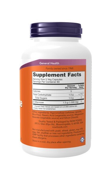 Now Foods D-Mannose 500 mg 240 VegCap