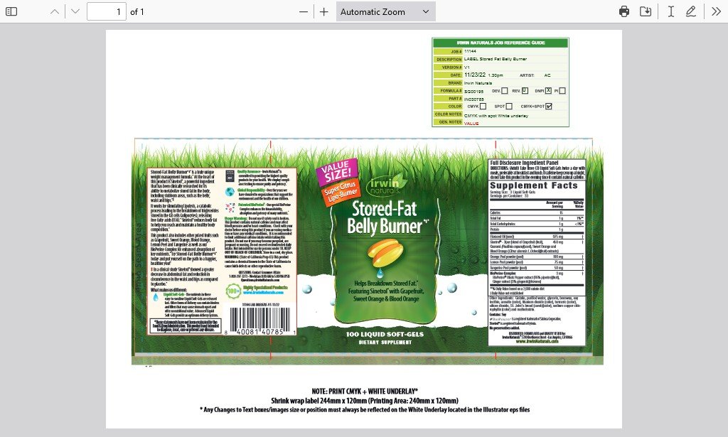 Irwin Naturals Stored-Fat Belly Burner 100 Liquid Softgel