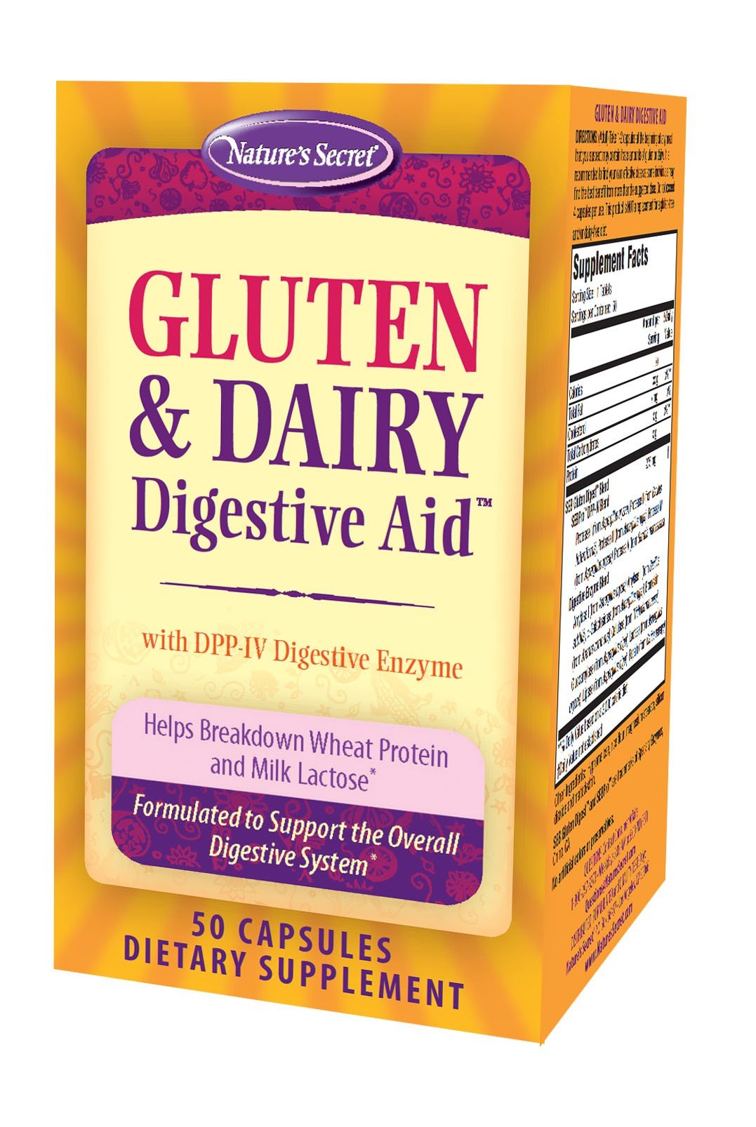 Nature&#39;s Secret Gluten &amp; Dairy Digestive Aid 50 Capsule