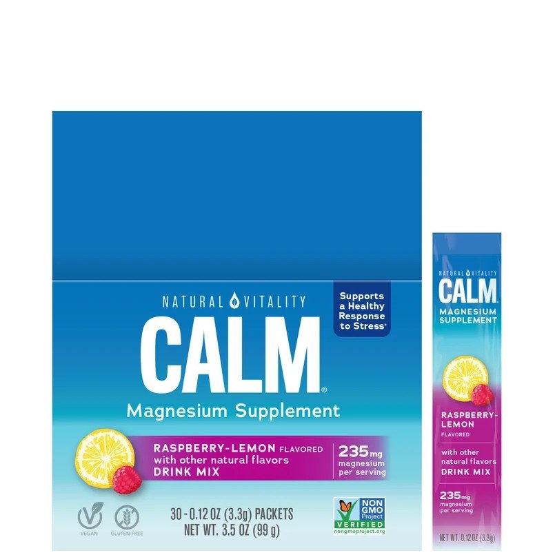 Natural Vitality Calm Raspberry Lemon Stick Pack 30 Ct Box