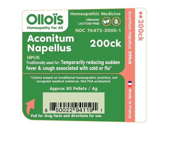 Ollois Homeopathics Aconitum Napellus 200CK Organic &amp; Lactose-Free 80 Pellet