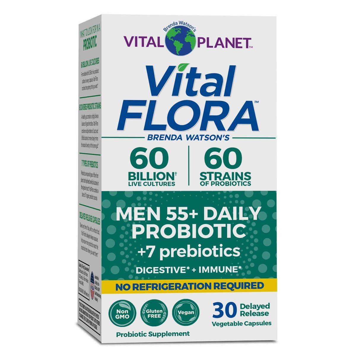 Vital Flora Vital Flora 60B, 60 Strain, Men&#39;s 55+ 30 VegCap