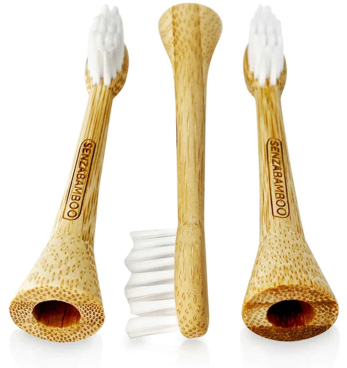 Senzacare Replacement Bamboo Brush Heads 3 ct Pack