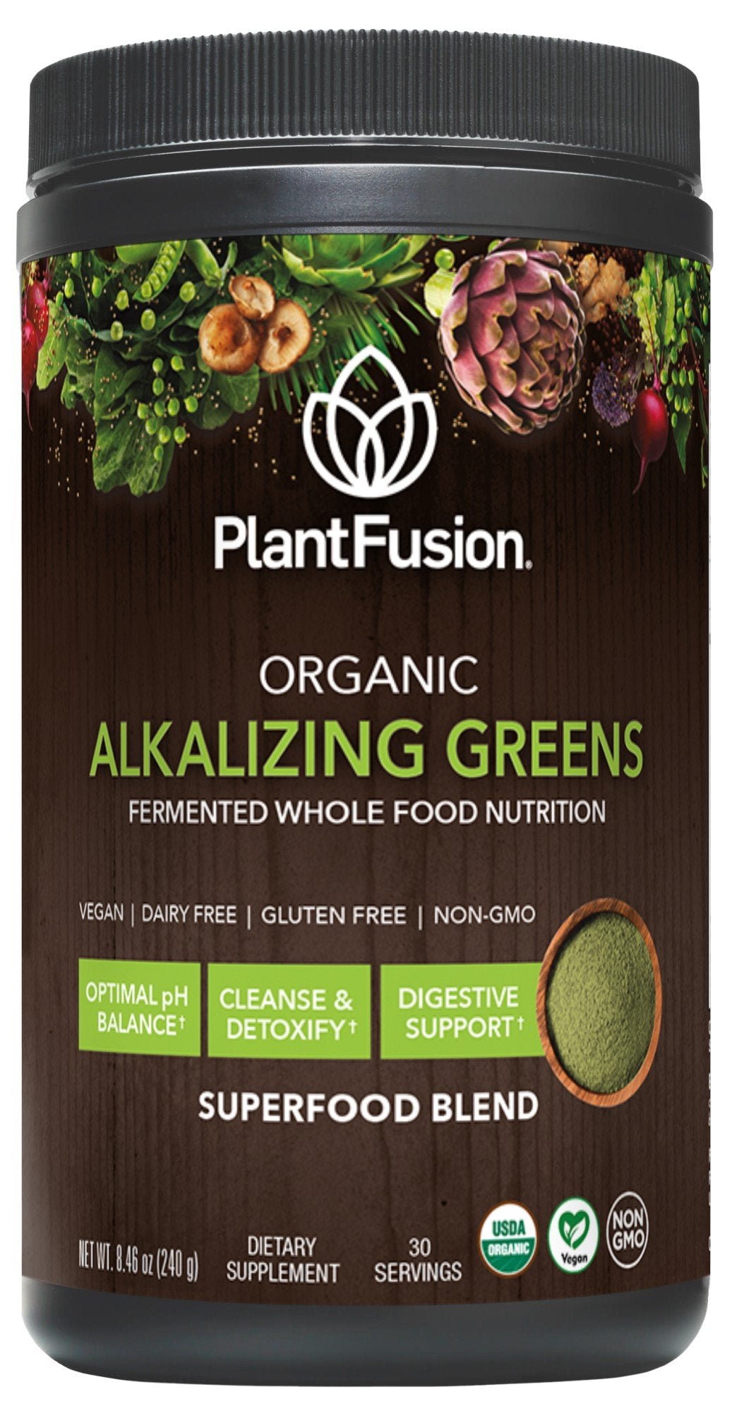 PlantFusion Organic Alkalizing Greens 8.47 oz (240g) Powder