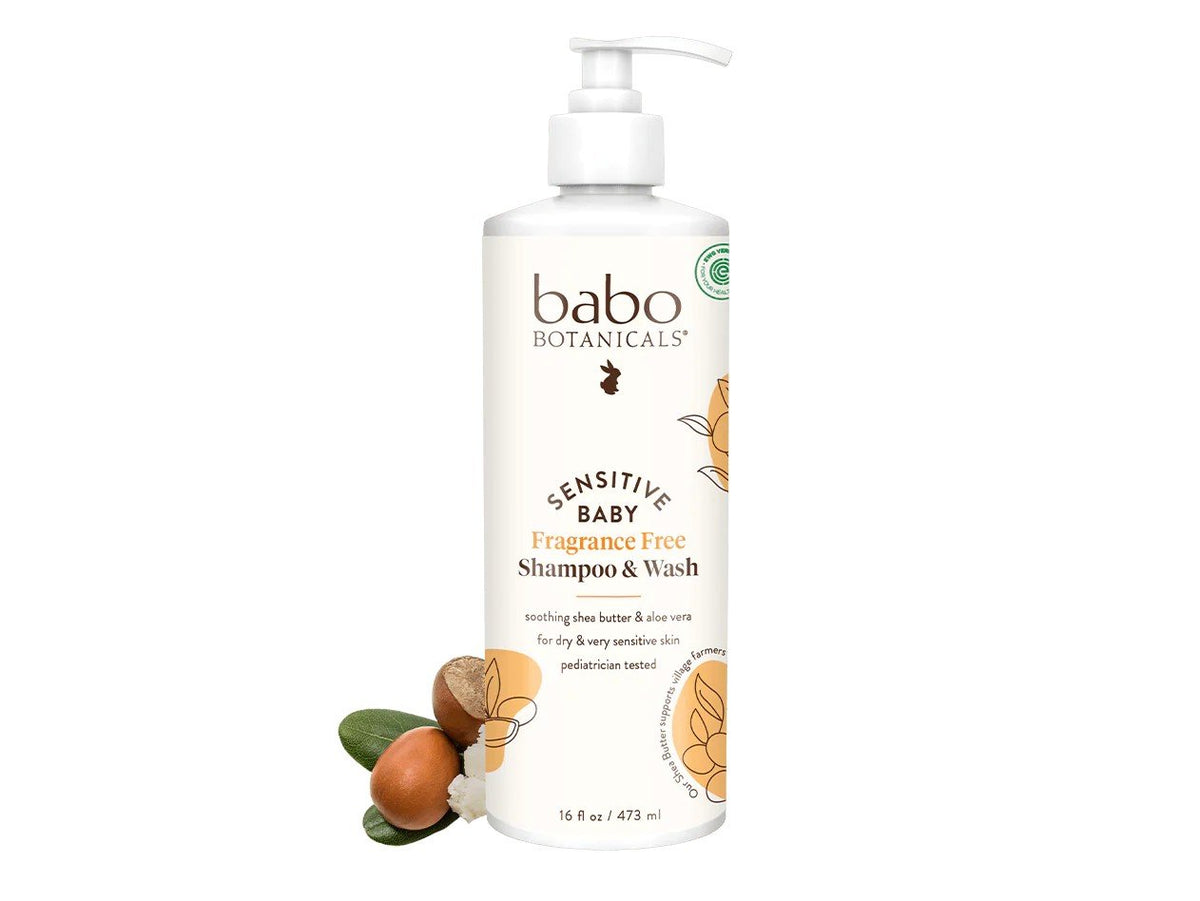 Babo Botanicals Sensitive Baby Fragrance Free Shampoo &amp; Wash 16 oz Liquid