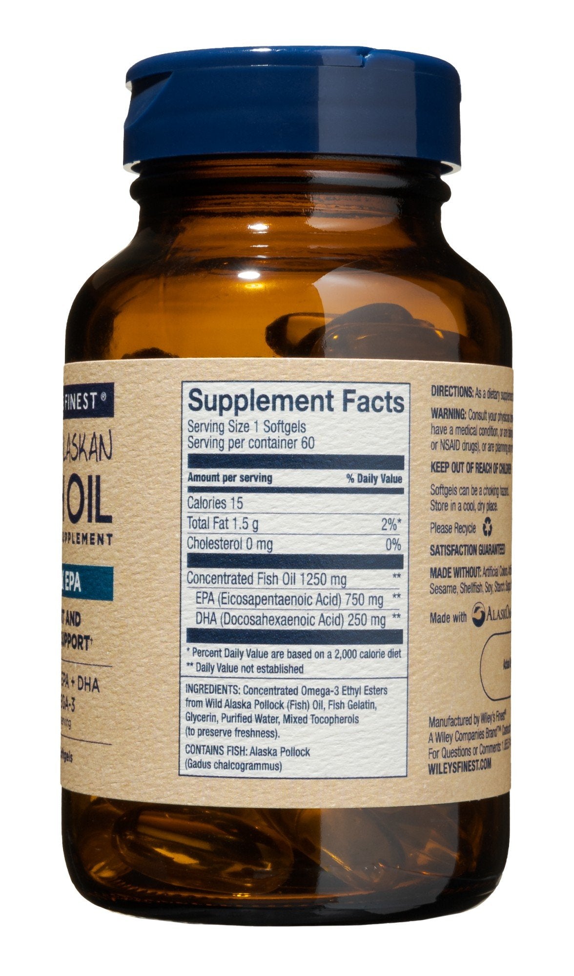 Wileys Finest Wild Alaskan Fish Oil Peak EPA 60 Softgel