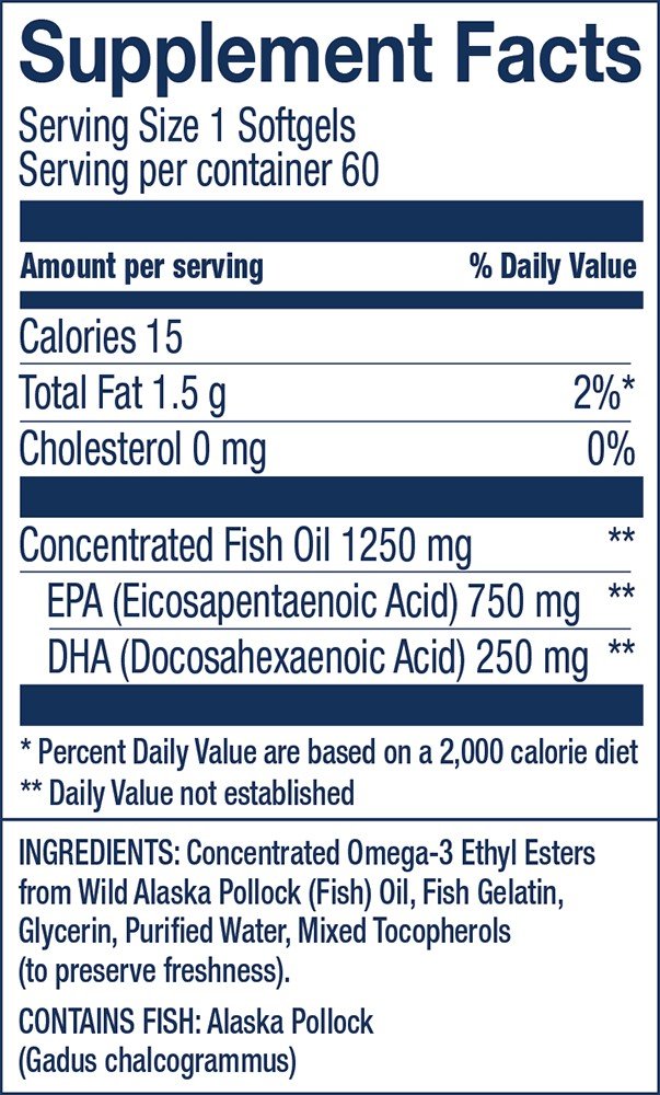 Wileys Finest Wild Alaskan Fish Oil Peak EPA 60 Softgel