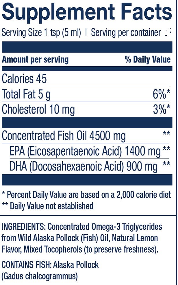 Wileys Finest Wild Alaskan Fish Oil Peak Omega 3 8.4 oz Liquid